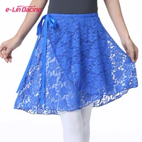 women dancewear lace up asymmetrical sheer chiffon wrap long tutu ballet skirt adult gymnastics dress dance costume
