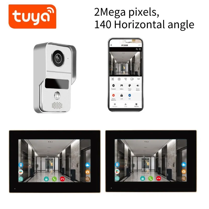 Smart Tuya Wifi Doorbell 2 Mega Pixel Digital Camera Surveillance Video Door Phone 140 Horizontal Angle Visual Intercom System