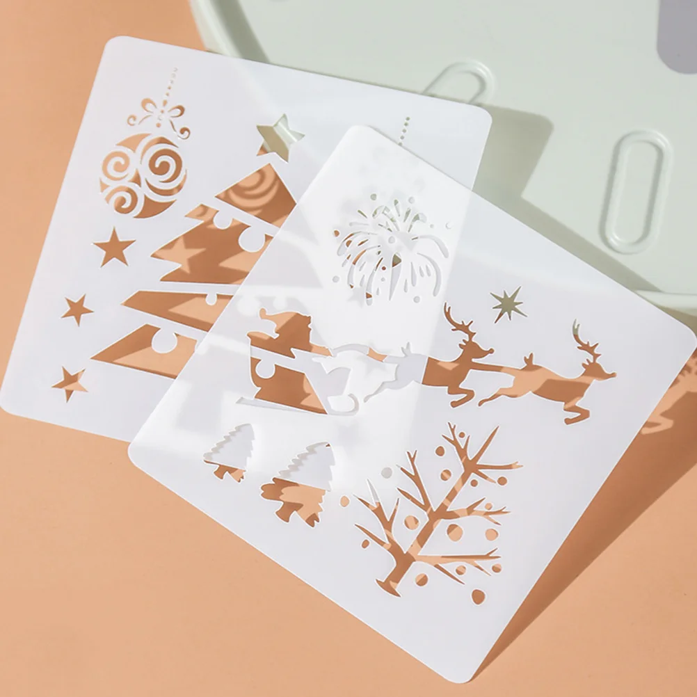 

12 Pcs Stretch Child Crafts Kids Christmas Cookie Stencil Stencils Painting