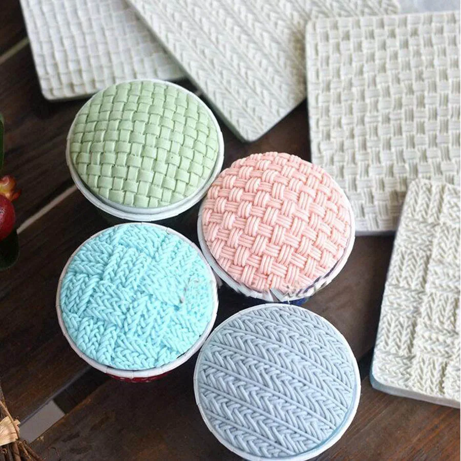 

Sweater pattern knitting texture silicone mold diy syrup chocolate baking mold