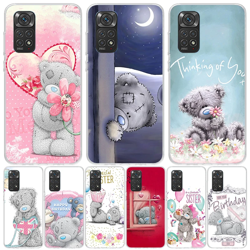 Teddy Me To You Bear Phone Case For Xiaomi Redmi Note 13 12S 12 11S 11T 11E Pro Plus 10S 10 9S 9 8T 8 7 Art Customized Coque Cap