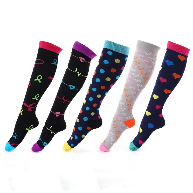 Sports Elastic Compression Socks Nurse Leg High And Long Running Compression Socks Outdoor Hiking Socks Compresion Enfermeria