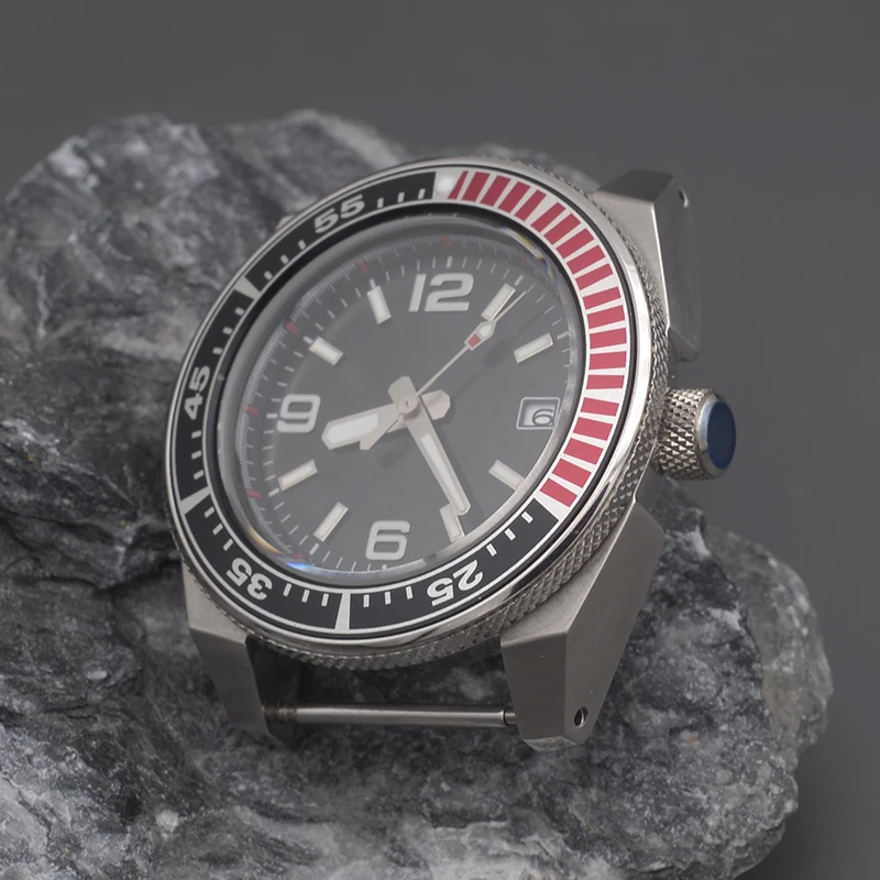 Samurai Black Design NH35 Movement C3 Luminous Stainless Steel Case Mechanical Watches Men's Watch Cases Sapphire Glass