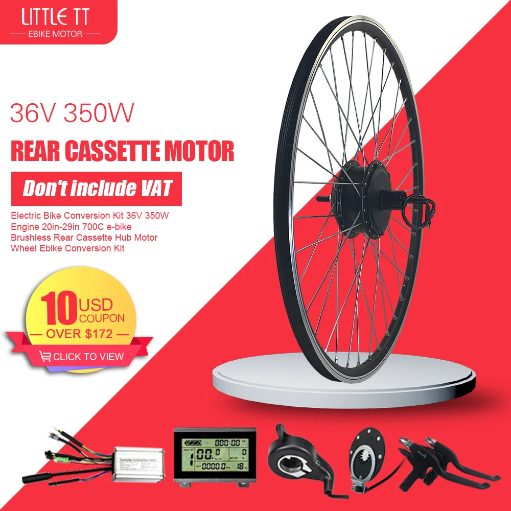 

Electric Bike Conversion Kit 36V 350W Engine 20in-29in 700C e-bike Brushless Rear Cassette Hub Motor Wheel Ebike Conversion Kit