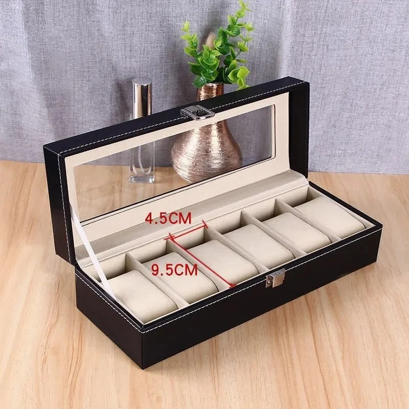 Watch Organizer Box PU Leather Watch Case Holder Organizer Storage Box Quartz Watches Jewelry Boxes Display Men Women Gift