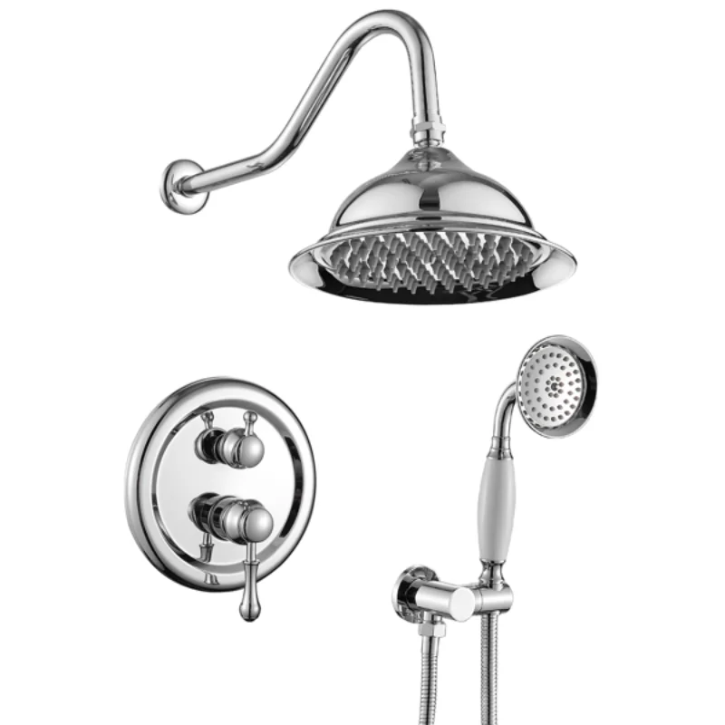

8 Inches Concealed Shower System-2 Mode Filtering Shower Head-Easy Installation-Silver [US Stock]