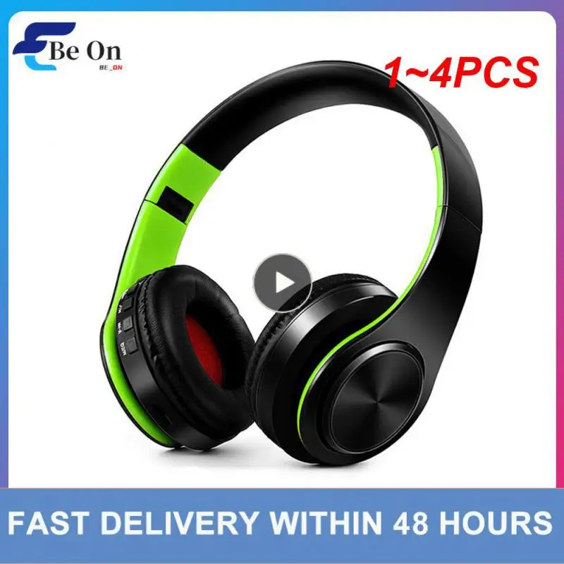 

1~4PCS Earphone Headphones Over Ear Stereo Wireless Headset Soft Leather Earmuffs Built-in Mic for PC/Cell Phones/TV