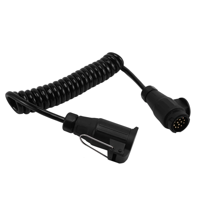 

13 Pin Plug And 13 Pin Socket Trailer Plug With Spring Cable 300Cm Extension Wiring Caravan Connectors Car Accessories