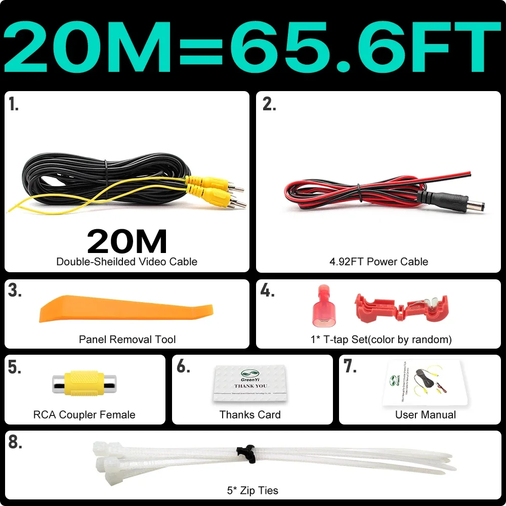 

Ownice Новый двойной экранированный видеокабель RCA для подключения монитора и резервной камеры заднего вида 6 м 8 м 10 м 15 м 20 м AV удлинитель