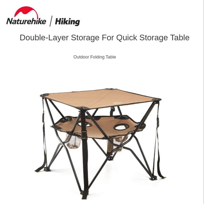 

Туристический двухуровневый складной стол Naturehike NH21JU007, портативный складной круглый стол для хранения, кемпинга, пикника