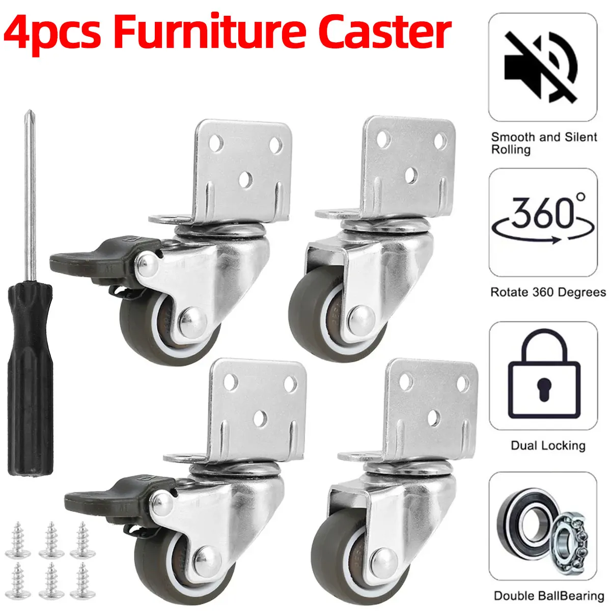 

4 шт., ролики для мебели