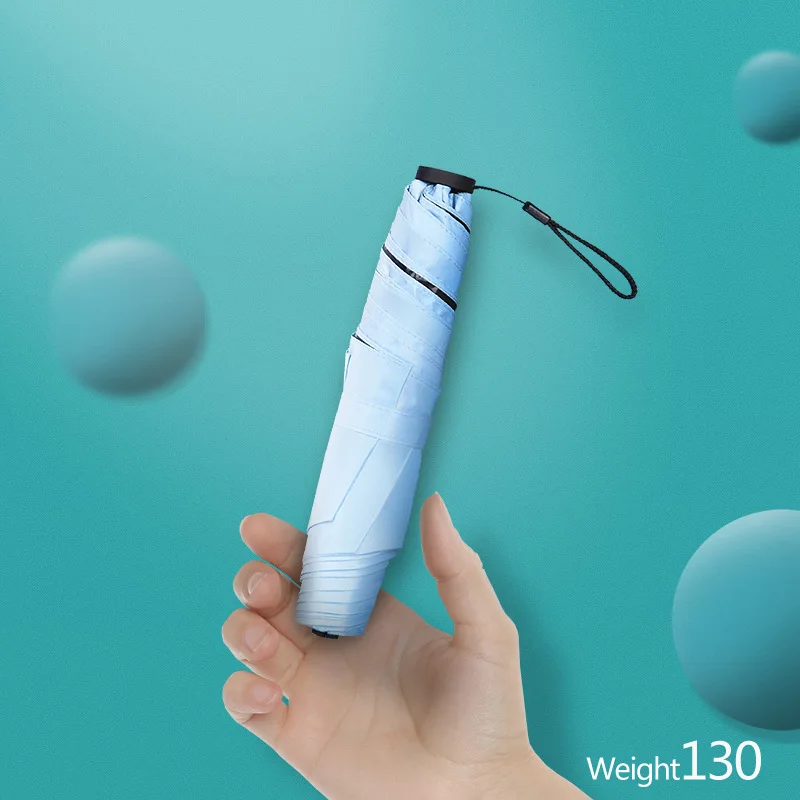 

Ultra Ringan Vinyl Pensil Payung Mini Solid Warna Berjemur Payung Tiga Lipat Tangan Terbuka Saku Payung Disesuaikan Jelas payung