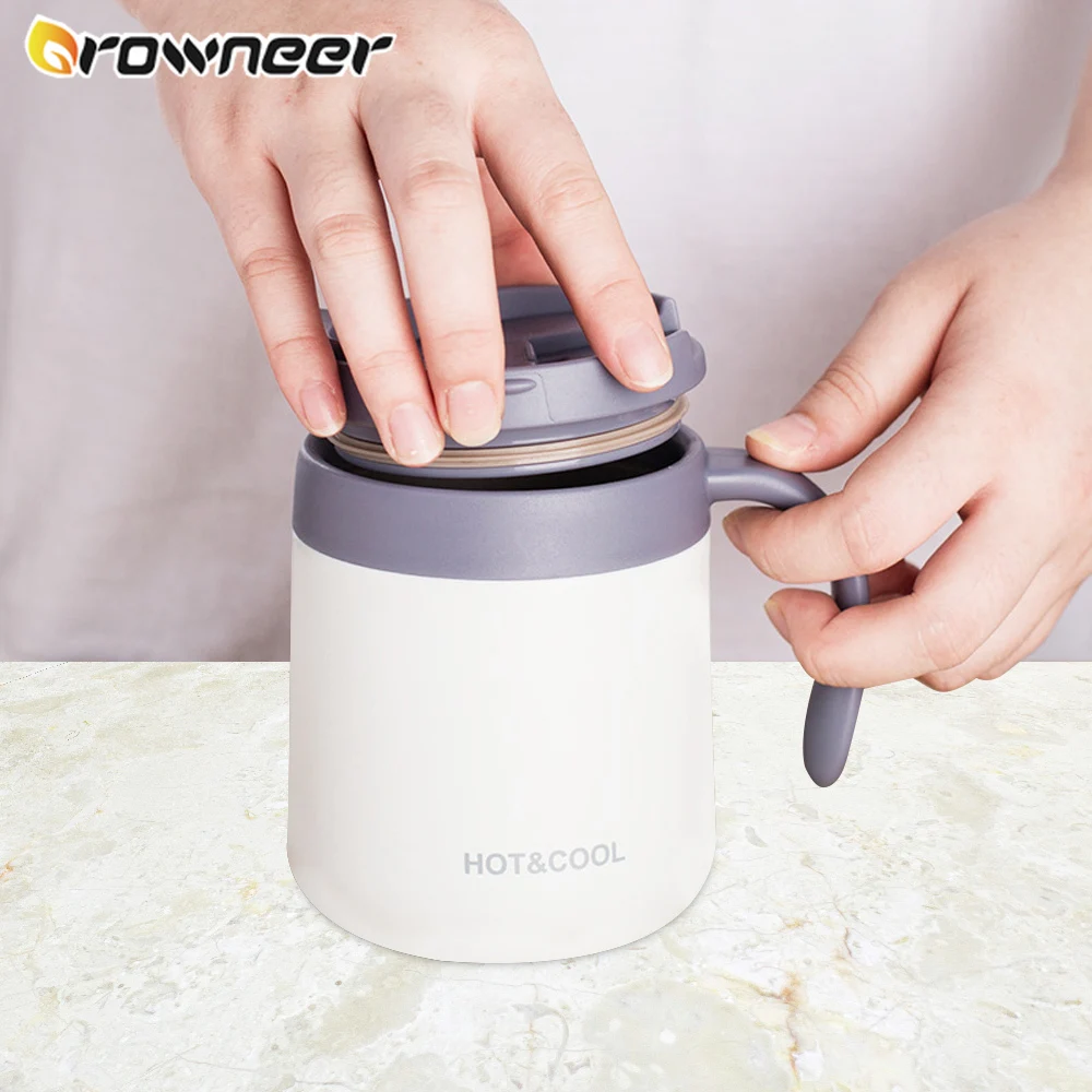 

Coffee Thermos Mug With Handle 350ML/500ML Double Layer Stainless Steel New Fashion Simple Business Travel Car Office Use