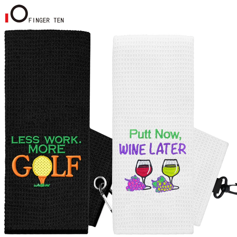 New Embroidered Funny Golf Towel for Golf Bags with Clip Gift for Men Women Friends Dad Mom Drop Shipping