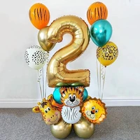 18pcs jungle safari animal number balloons set kids 1 2 3 4 5 6 7 8 9 years birthday party decoration baby shower decor