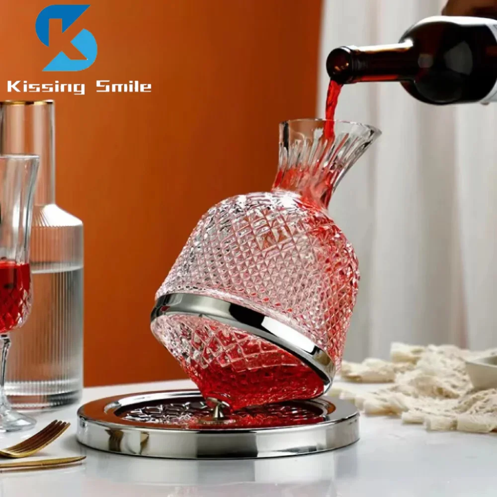 Вращающийся на 360 градусов хрустальный графин для вина роскошный 1500 мл