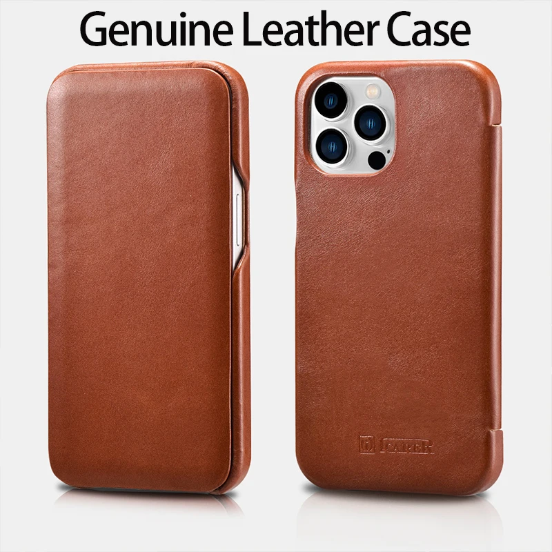 

Genuine Leather Flip Case for iPhone 13 Pro Max Luxury Business Real Cowhide Cover for iPhone 12 Mini X XR SE 2020 Phone Case