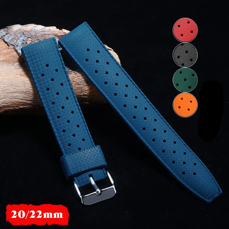 Ремешок силиконовый для наручных часов Seiko Воздухопроницаемый