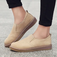 cow suede loafers women slip on flats genuine leather ballets flats shoes for women moccasins shoes casuales fashion british