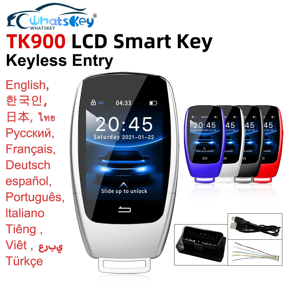Modified TK900 Display Remote Smart Key LCD Screen for mercedes benz/BMW/Cadillac/KIA/Ford Comfortable Entry Anti-loss Function