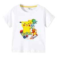 pokemon pikachu t shirt cartoon baby kids boy girls children cotton short sleeves summer clothing print tee toddler clothes
