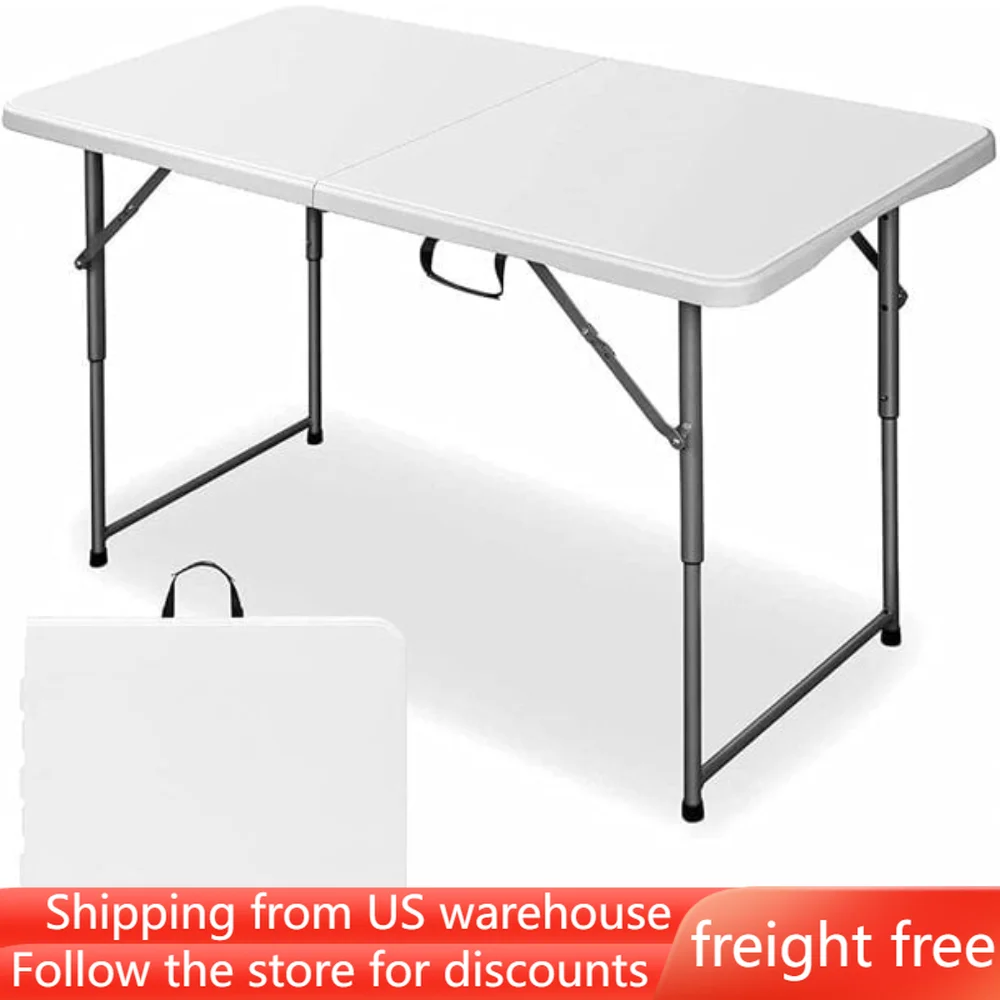 

4ft Portable Plastic Folding Tables for Indoor Outdoor, White,freight free