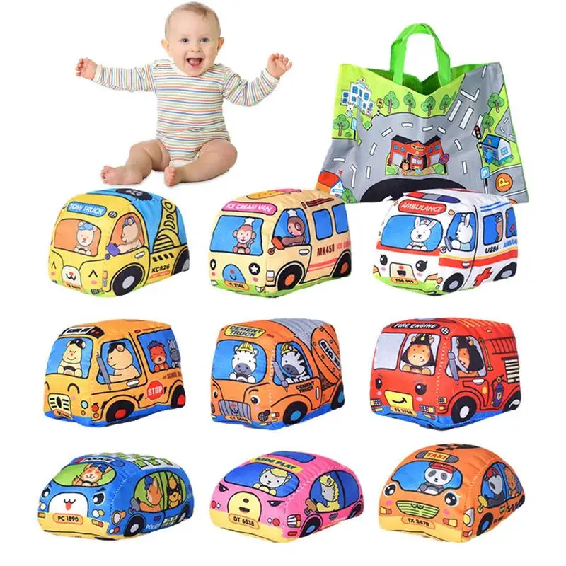

Sensory Books For Babies Toy Cars For Kids 3D Car First Birthday Gift Car Toddler Boy Toys Washable Teething Soft Pages Gifts