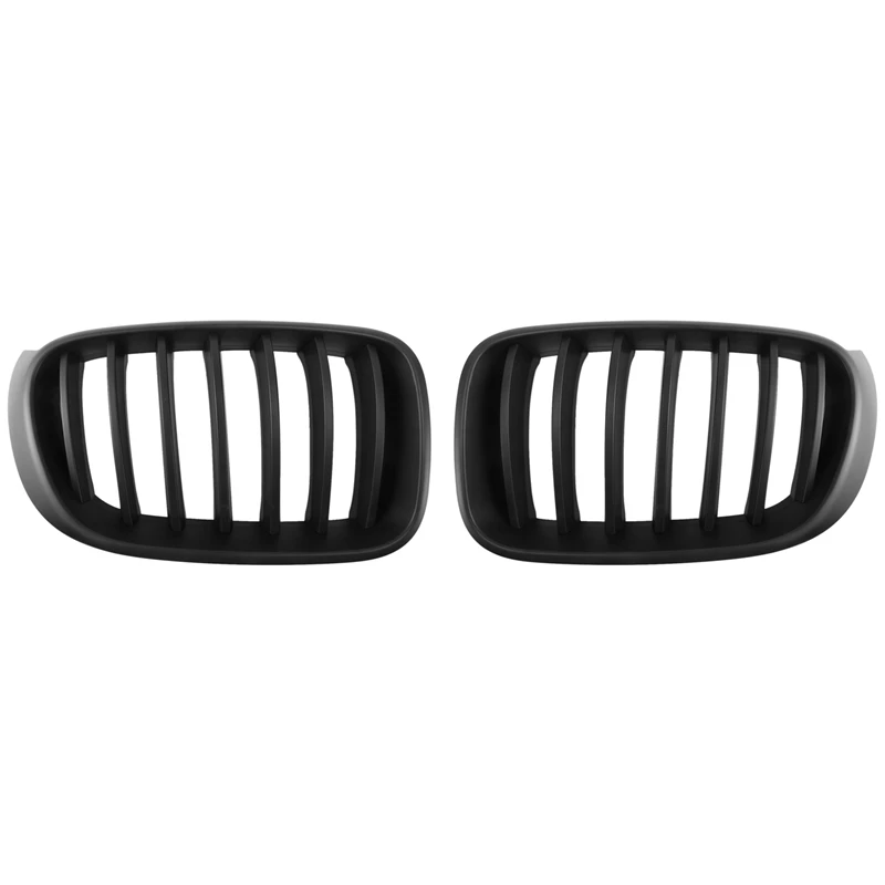 

For-LCI 14-16 BMW-F25 F26 X3 X3M X4M Look Matte Black Front Kidney Grilles Grill