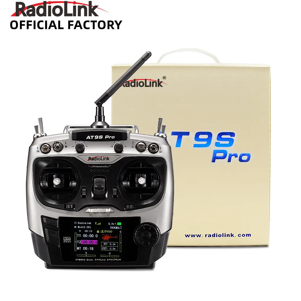 

Best Price AT9S Pro10/12 Channels 2.4GHz RC Radio Transmitter and Receiver R9DS For Bait Boat/Glider Airplane/Quadcopter RC Toy