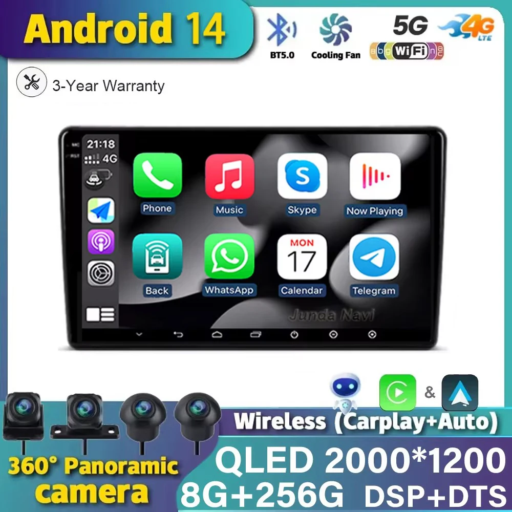 Автомобильный радиоприемник Android 14 беспроводной Carplay для Citroen Berlingo B9 2008-2019