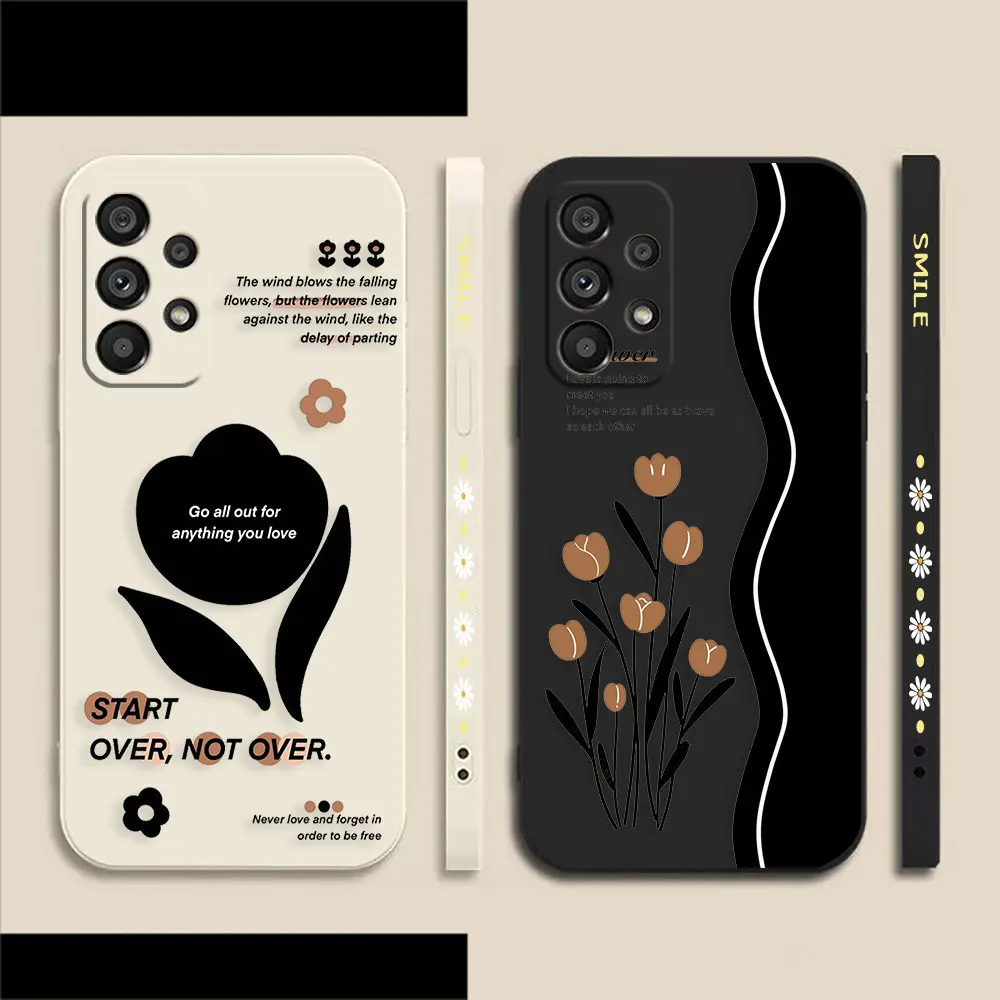 

Words Of Flowers Love Phone Case For Samsung A91 A73 A72 A71 A53 A52 A51 A42 A33 A32 A31 A23 A21S A13 A52S A12 AO3S 4G 5G Case