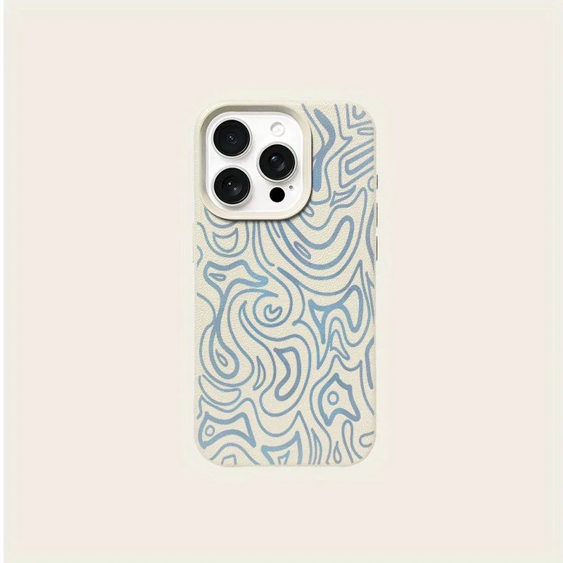 Модный мягкий чехол для iPhone с синим линейным узором: для моделей 17 Air, XS Max, XS, XR, X, 17 Pro Max, 16, 15, 14, 11 Pro Max, 13, 12 (art.: 3920dab1d18ef) - 3920dab1d18ef