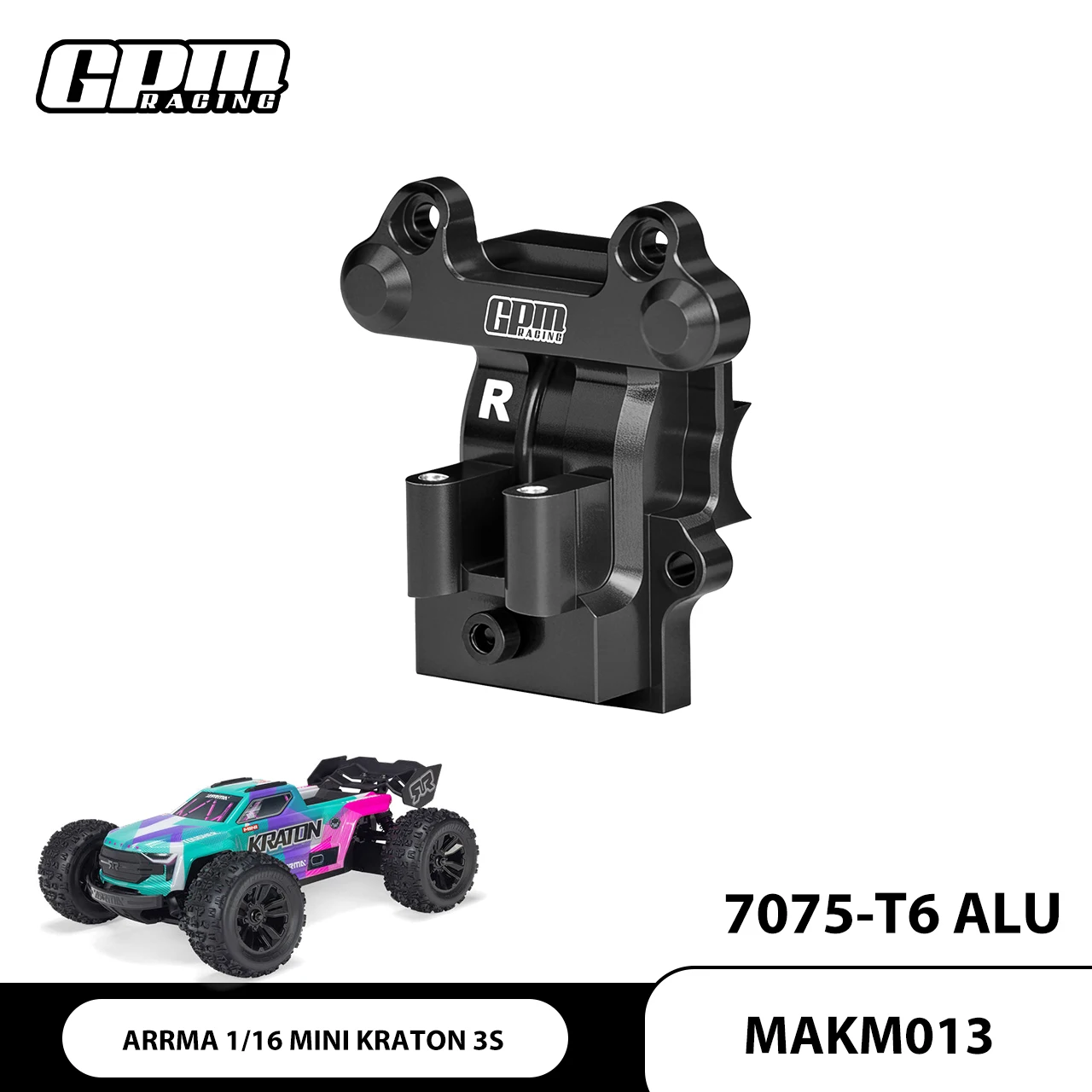 Фото Крышка заднего дифференциала из сплава GPM 7075-T6 для ARRMA 1/16 MINI KRATON 3S DSC 4X4 RTR Brushless Speed Truck-ARA2508S №1