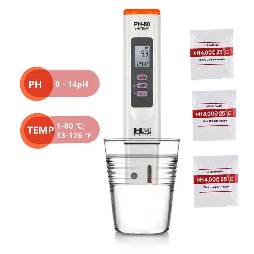 Hidrotestador Digital de ph Temperatura com Calibração Automática por Toque 30% de Desconto Medidores de PH