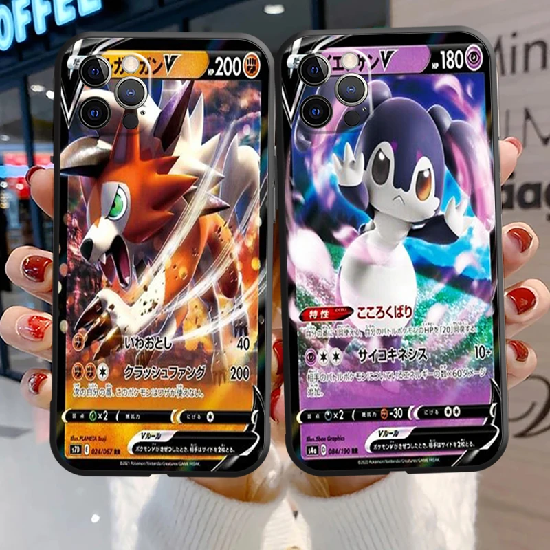 

Pokémon Flash Card Phone Cases For iPhone 11 12 Pro MAX 6S 7 8 Plus XS MAX 12 13 Mini X XR SE 2020 Back Cover Coque Funda
