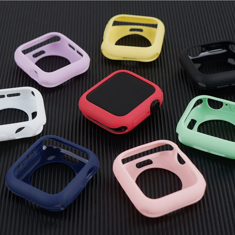 Candy Soft Silicone Case for Apple Watch Cover 44mm 40mm 42mm 38mm Protection for Iwatch Serie 8 7 6 Se 5 41mm 45mm Bumper women