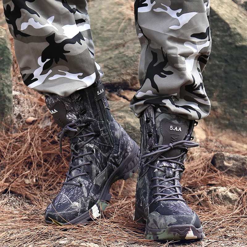 

2022 winter new cross-border foreign trade high-top camouflage water-repellent combat boots training tactical boots desert boots