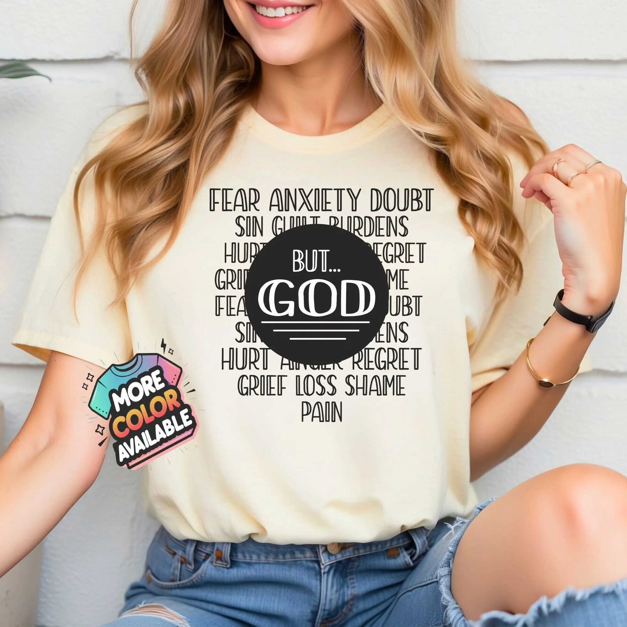 Христианская футболка с надписью But God вдохновляющая фотография черный и белый