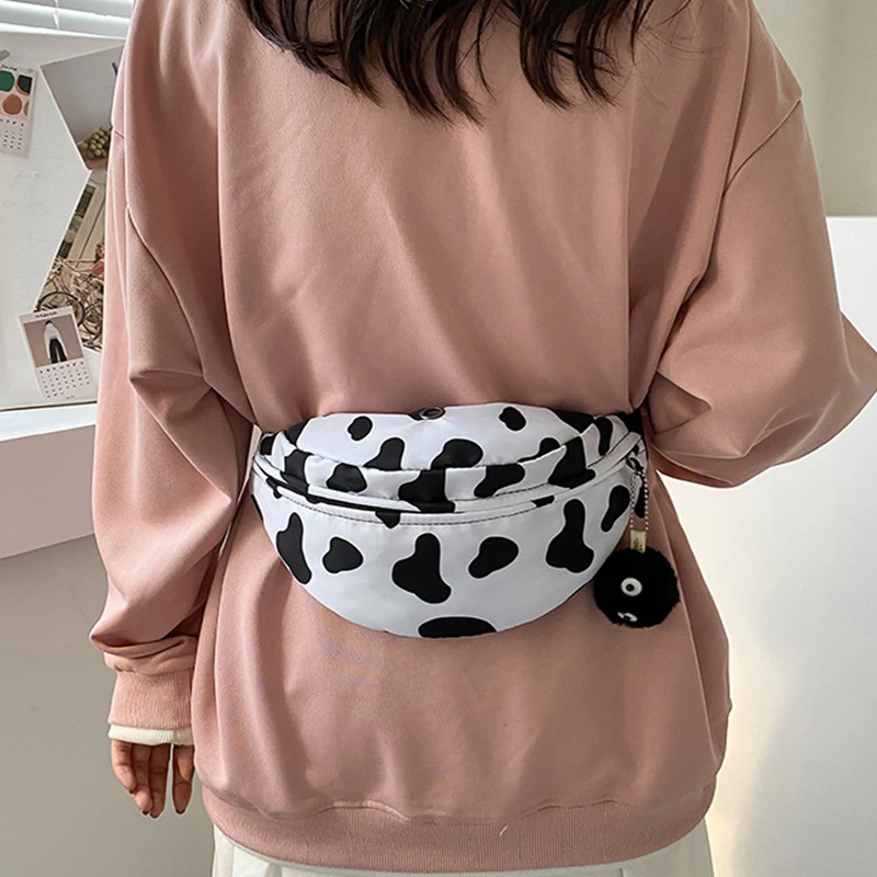 

QIAOSANSAN Women's Handbag Designer Fashion Chest Bag Shoulder Messenger Bag Casual Texture Trend All-match Wallet Black White A