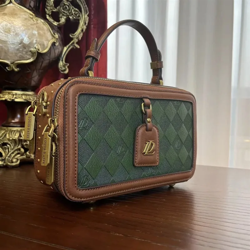 Genuine Leather Classic Famous Brand Designer Charm Single Shoulder Messenger Bags For Ladies Style Women's Small Square Bags