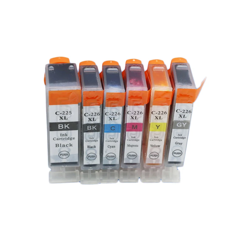 

6pcs PGI225 ink cartridge For Canon PIXMA MG6120 MG6220 MG8220 MG8120 MG8120B printer full ink PGI 225 CLI 226 GY