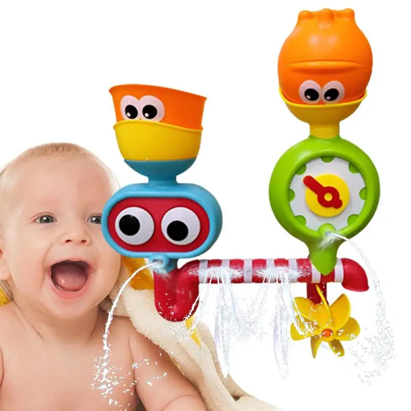 

Baby Bath Toys Swiveling Suction Cup Sensory Pool Toys Shower Birthday Gifts For Boys And Girls Toddlers Building Bathtub Toys