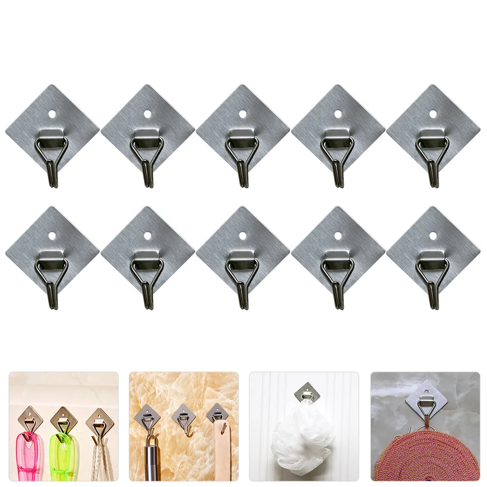 

Wall Hooks Hook Adhesive Towel Hat Sticky Robe Key Hangers Bathroom Self Holder Hanger Tracesingle Entryway Utility Kitchen Coat