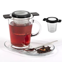 basedidea tea filter reusable stainless steel tea infuser basket tea and coffee strainer with double handles loose tea leaf tool