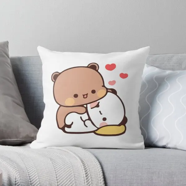 

Panda Bear Hug Bubu Dudu Printing Throw Pillow Cover Sofa Office Fashion Wedding Throw Soft Home Anime Case Pillows not include