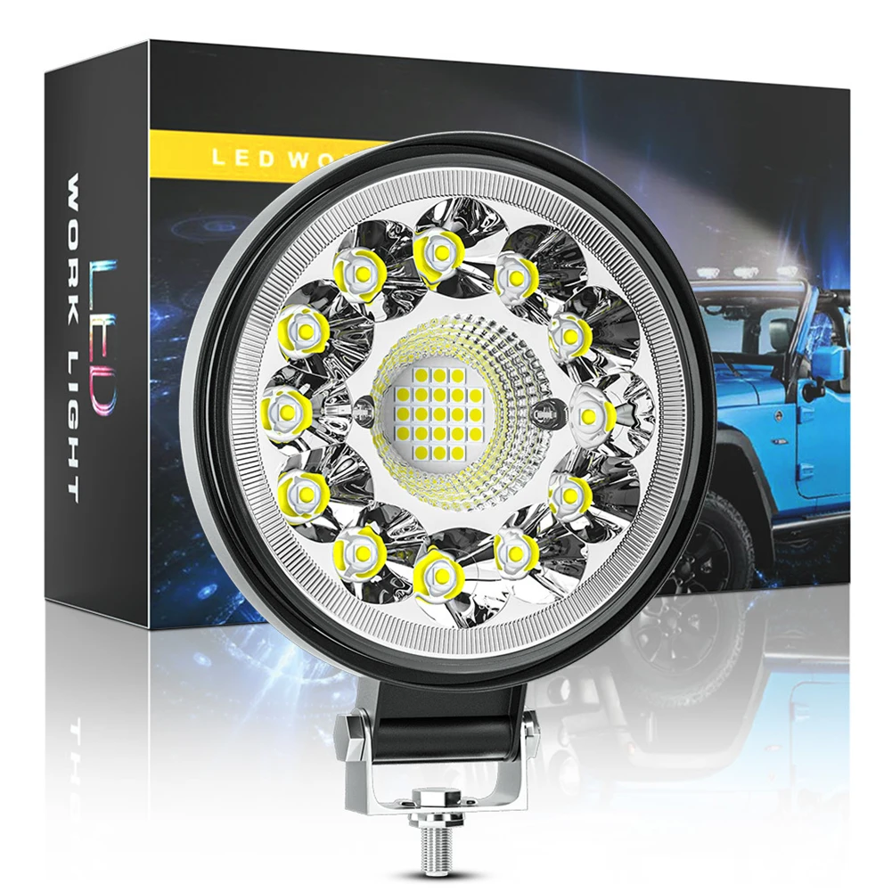 

Lamp Work Light Bar LED Parts Replacement Spot Flood Beam 2PCS 6500K 99W Accessories DC9-30V Driving Fog Light