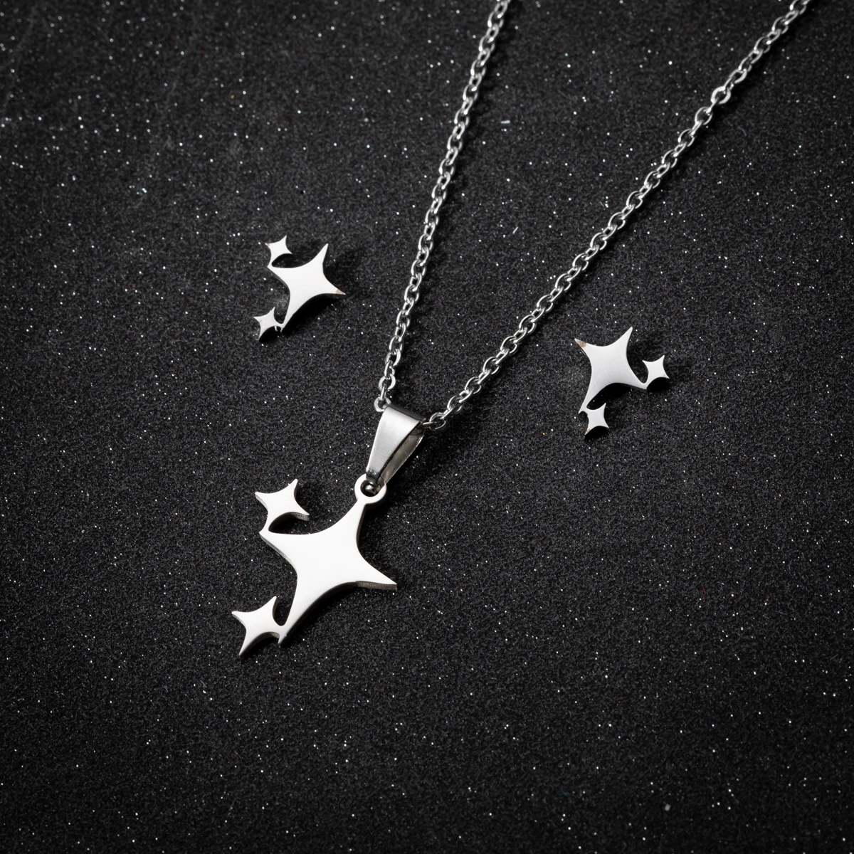 

Fashion Tiny Star Moon Jewelry Accessories Set For Women Tragus Piercing Stainless Steel Necklace Romantic Gifts Joyas Mujer