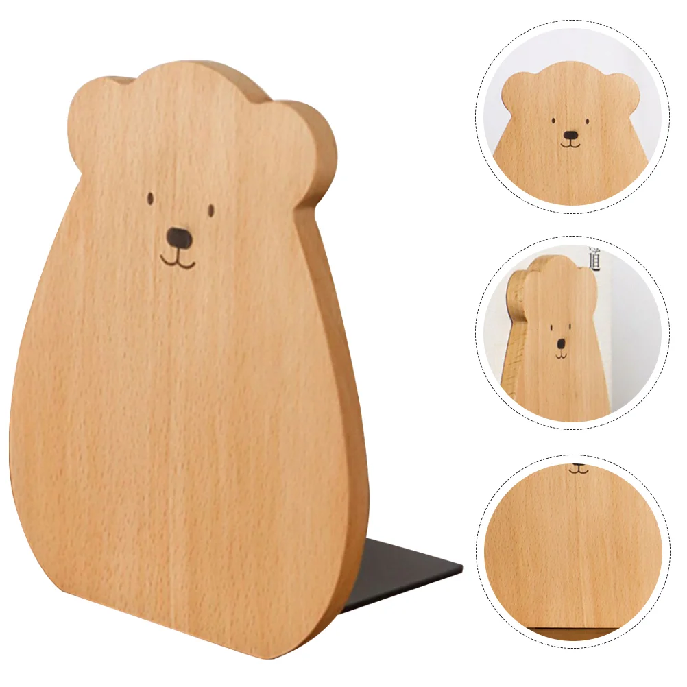 

Thickened Bookend Office Reusable Wooden Decor Non-Skip Accessory Modern Kids Room Supply Stop Board Decorative Bookshelf