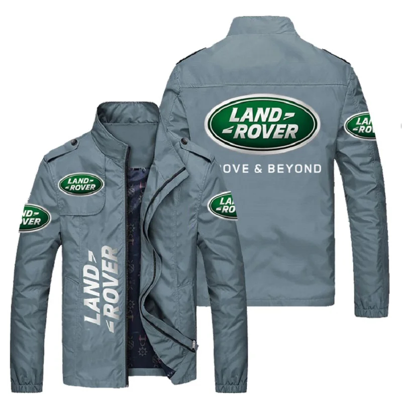 

New Autumn men's jacket. Stand Collar Casual jacket. Land Rover Logo Printed men's Oversized Coat