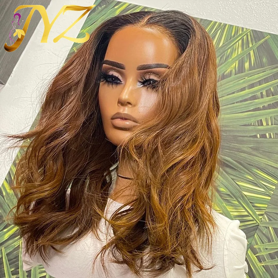

200% 1B/27 13X4 Lace Front Human Hair Wigs Ombre Colored 99J Human Hair Wig HD Transparent Natural Wave Remy Brazilian JYZ